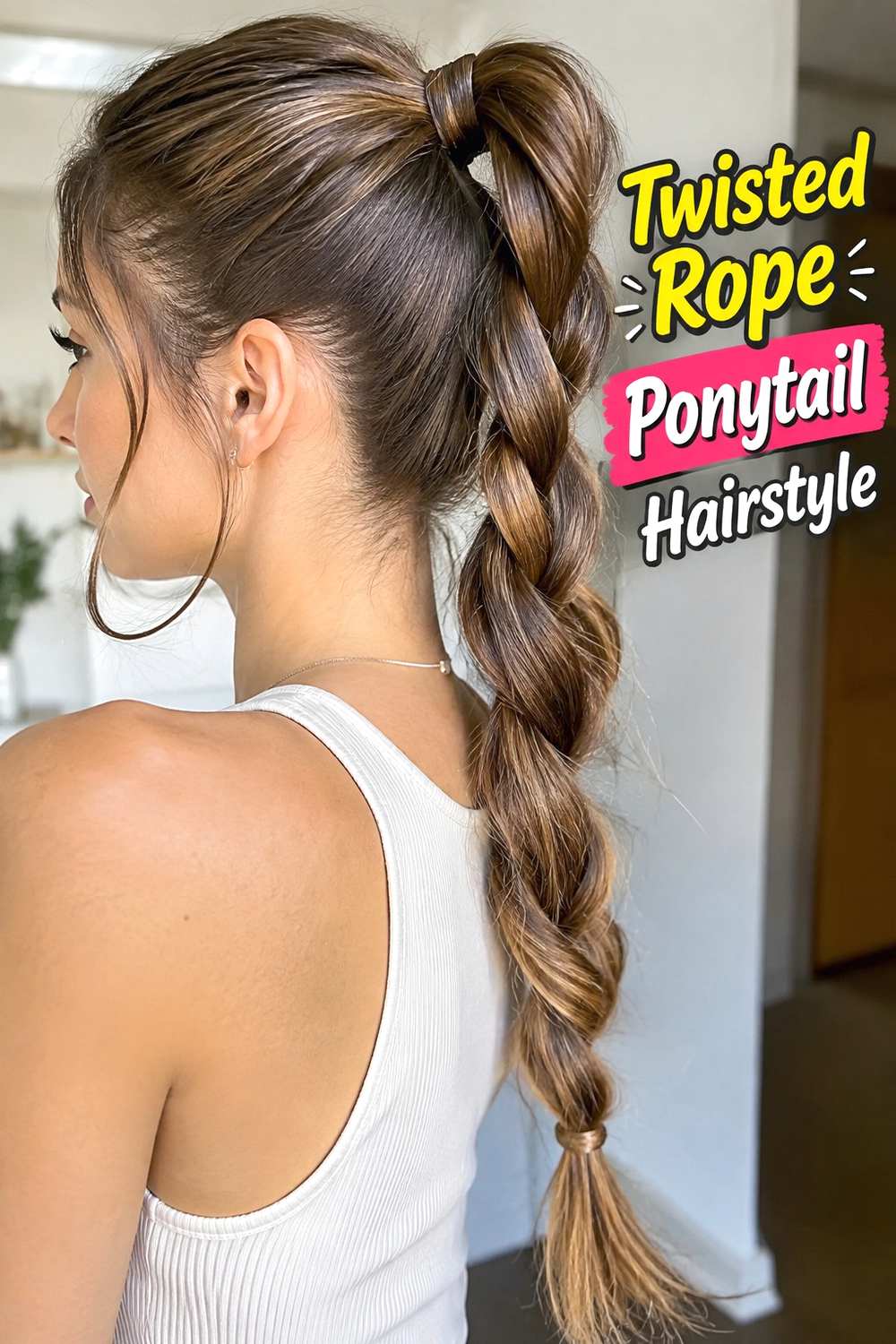 9. Twisted Rope Ponytail Hairstyle