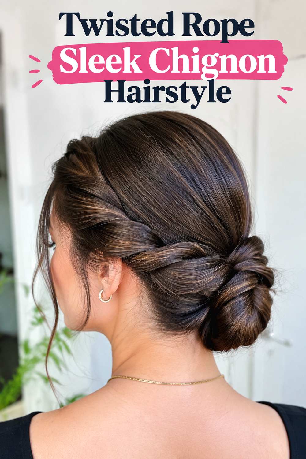Twisted Rope Sleek Chignon Hairstyle