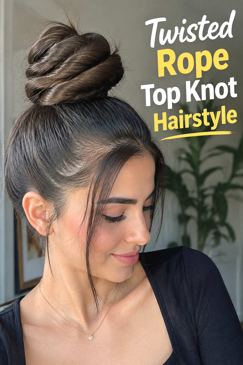 Twisted Rope Top Knot Hairstyle
