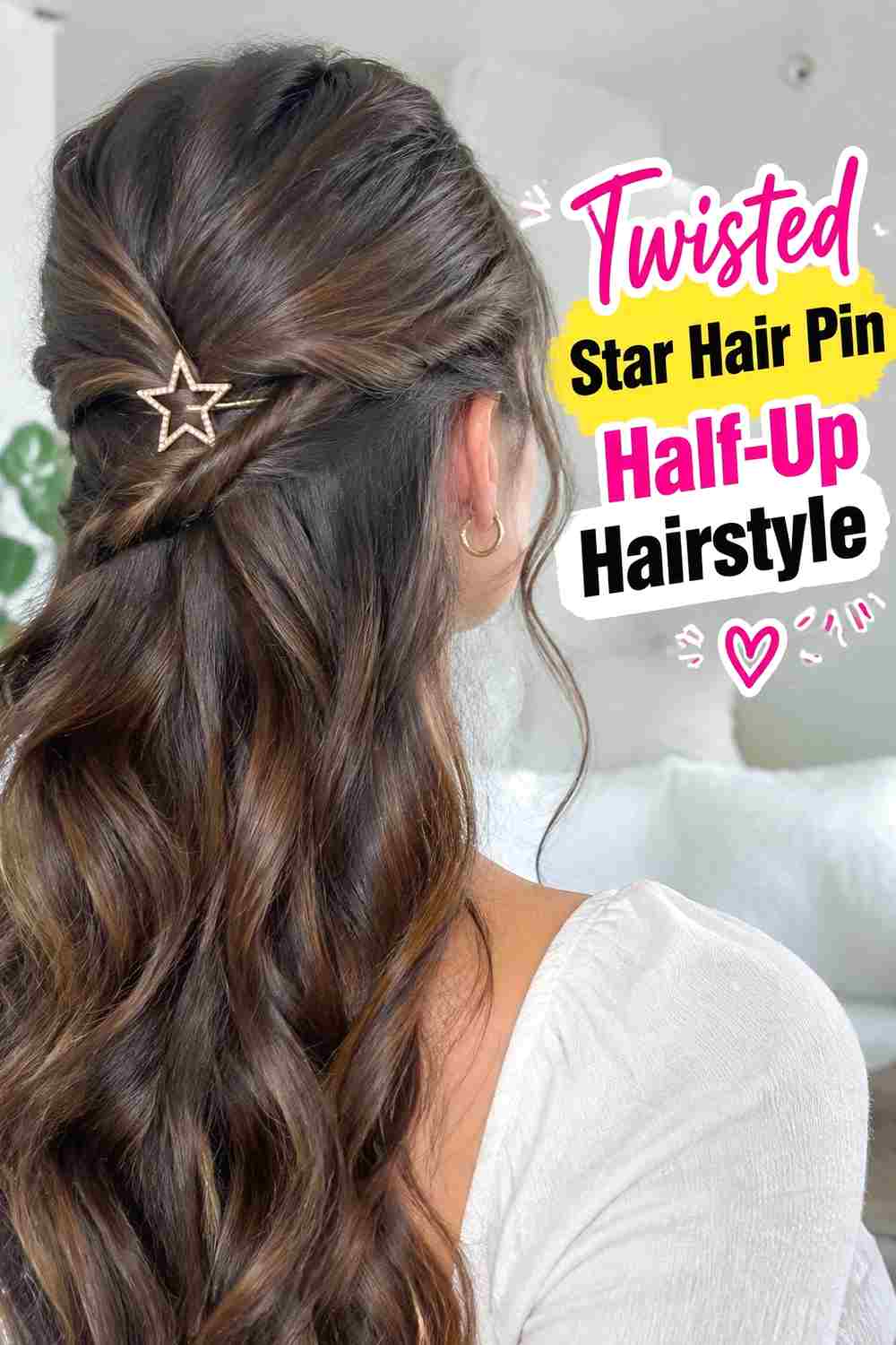 3. Twisted Star Hair Pin Half Up Hairstyle
