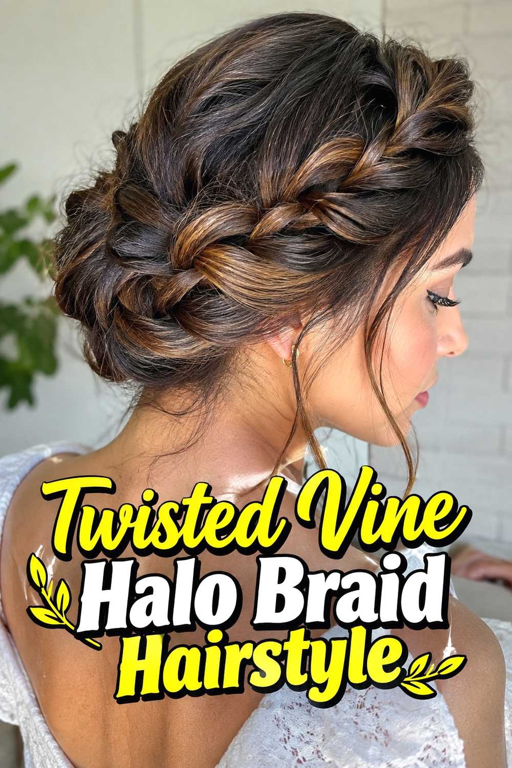 4. Twisted Vine Halo Braid Hairstyle