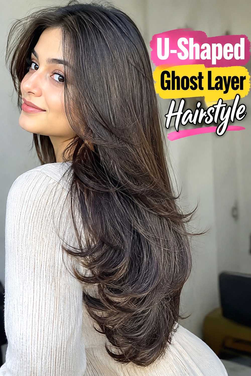 18. U Shaped Ghost Layer Hairstyle