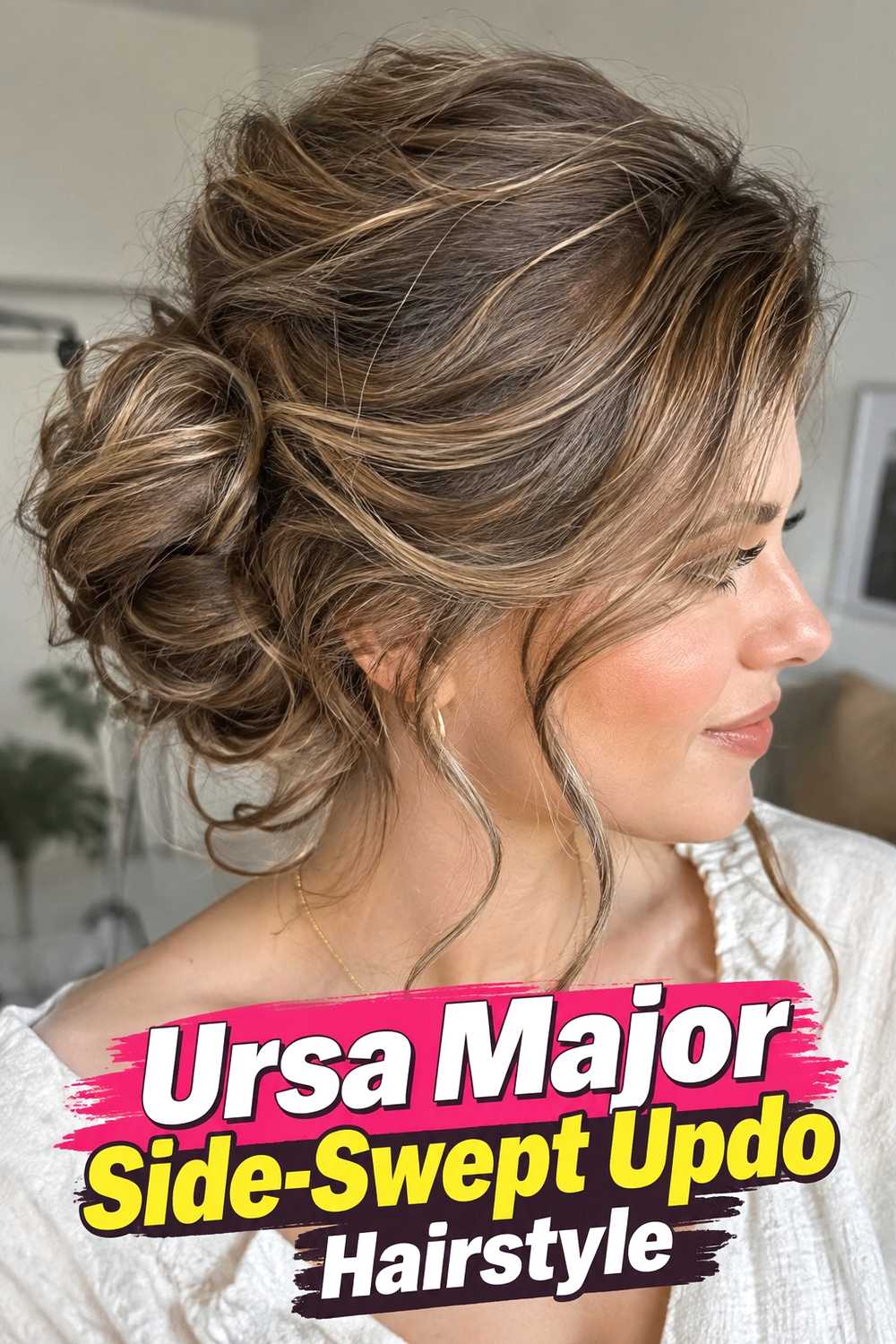 11. Ursa Major Side Swept Updo Hairstyle