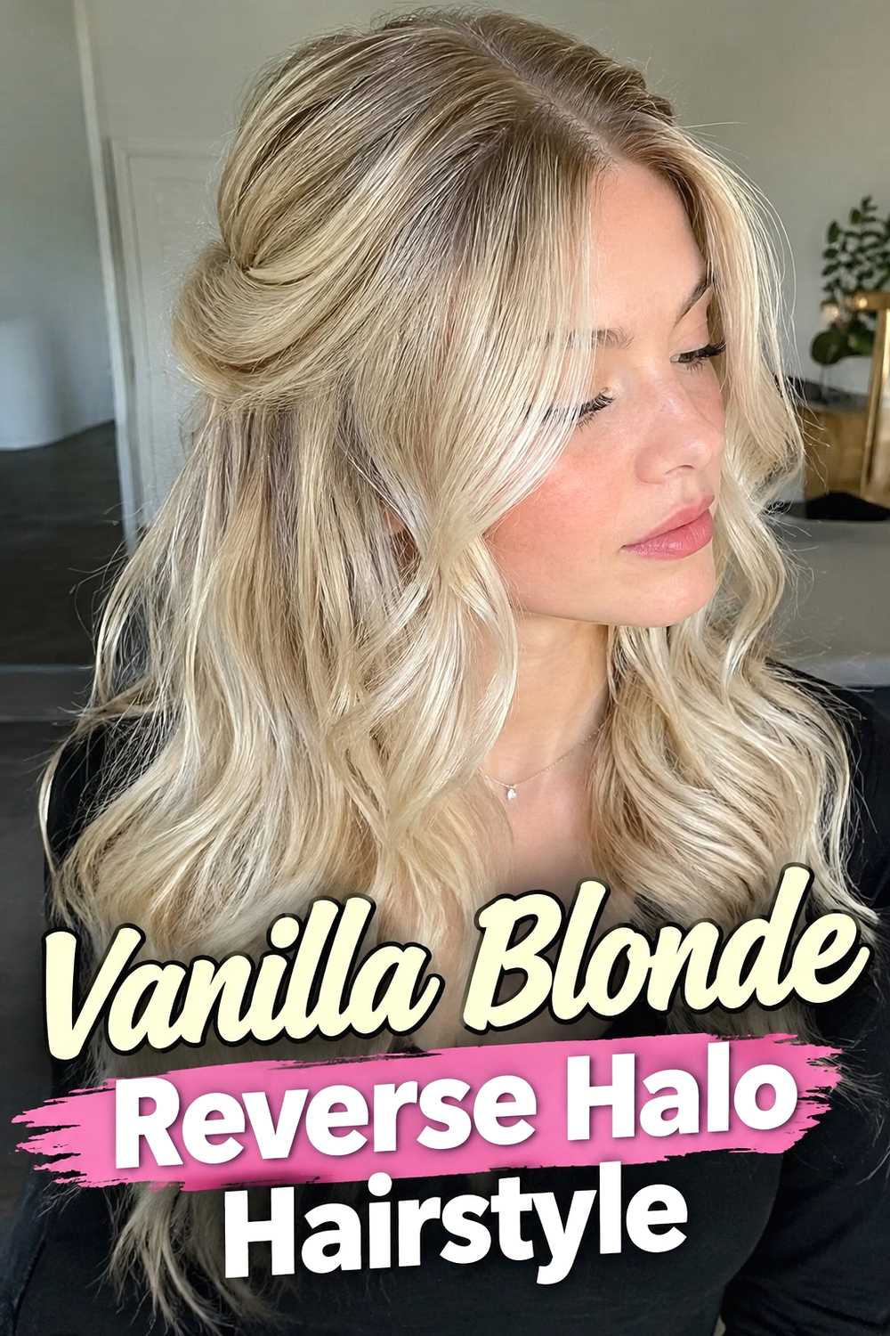3. Vanilla Blonde Reverse Halo Hairstyle