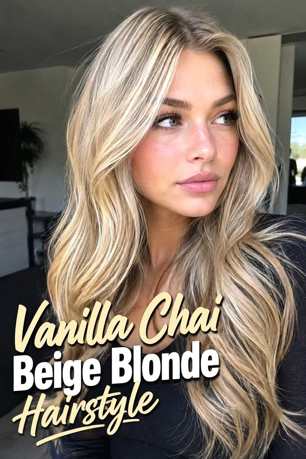 21. Vanilla Chai Beige Blonde Hairstyle