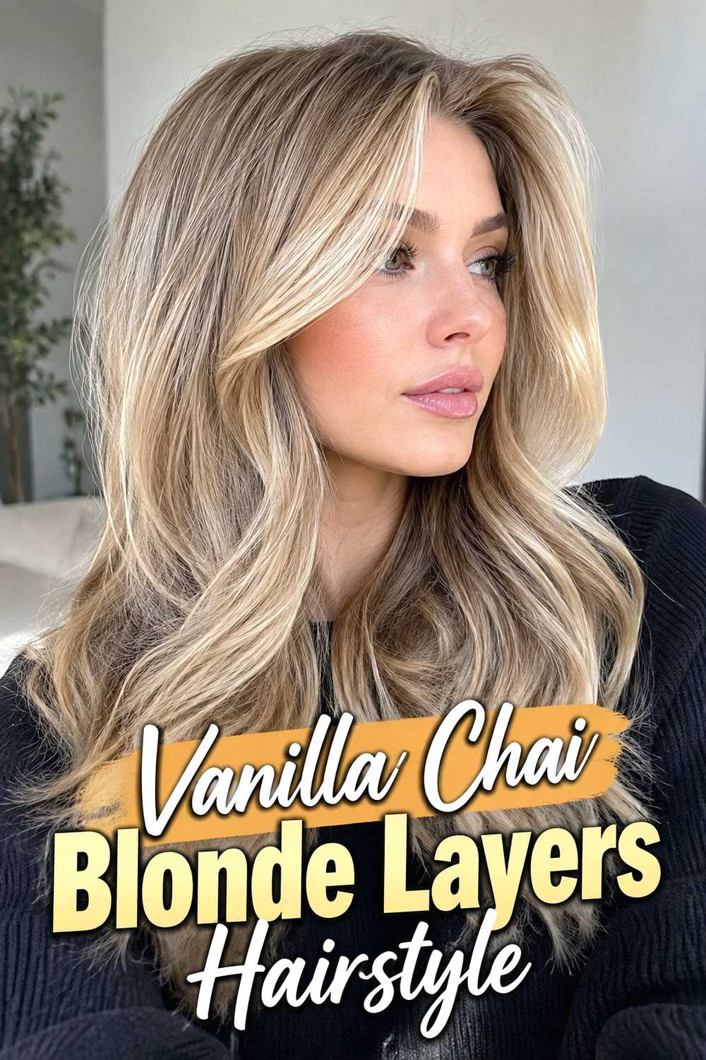 13. Vanilla Chai Blonde Layers Hairstyle