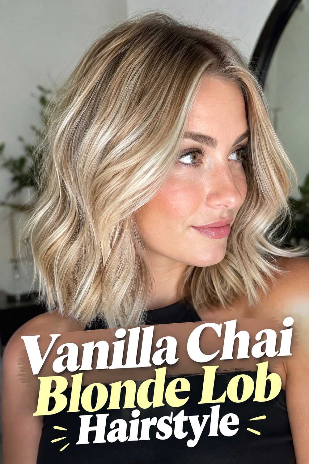 6. Vanilla Chai Blonde Lob Hairstyle