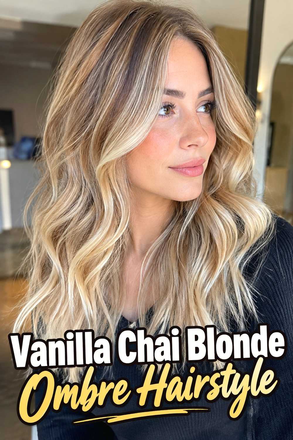 20. Vanilla Chai Blonde Ombre Hairstyle