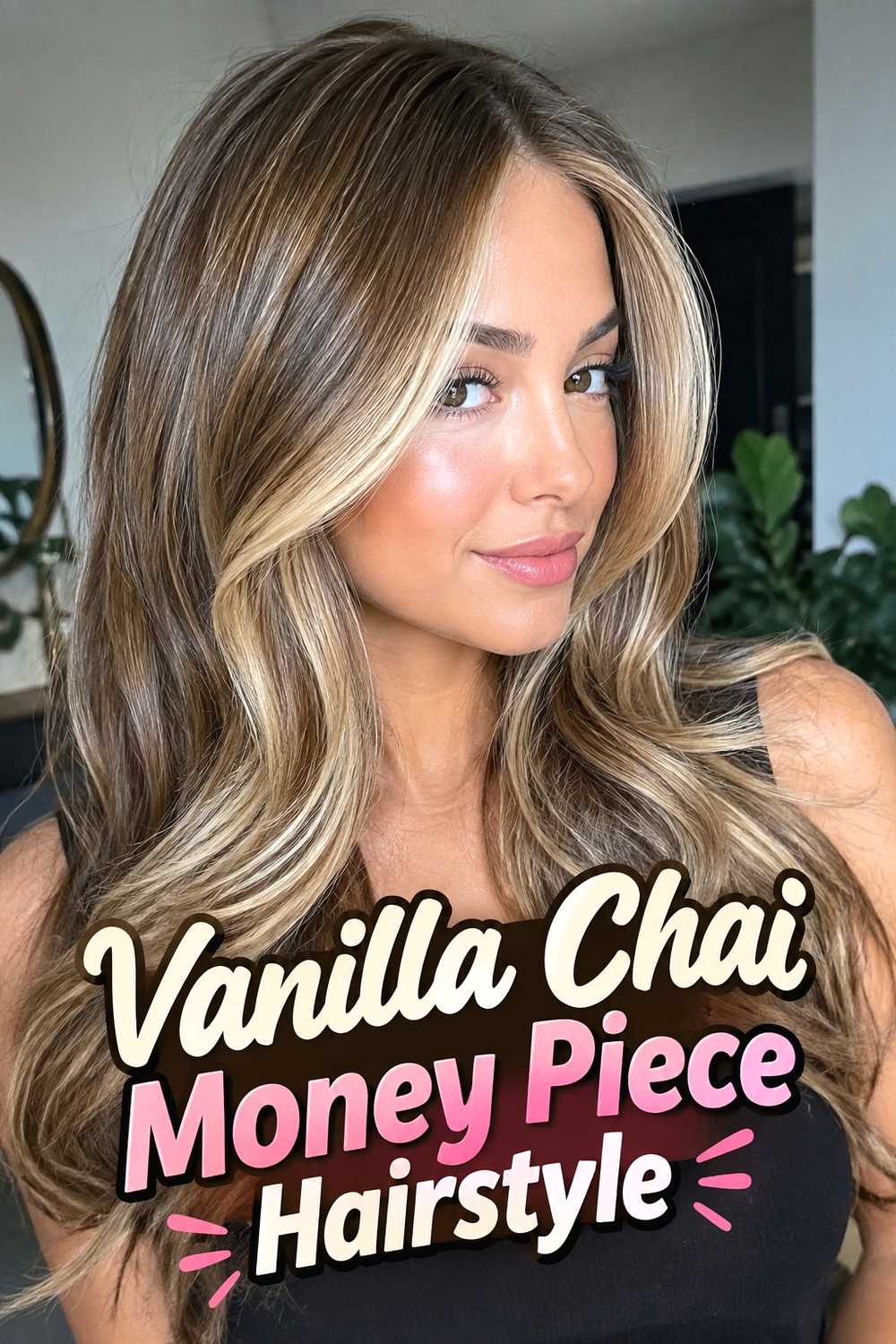 10. Vanilla Chai Money Piece Hairstyle