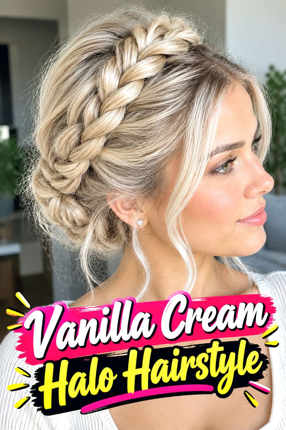 Vanilla Cream Halo Hairstyle