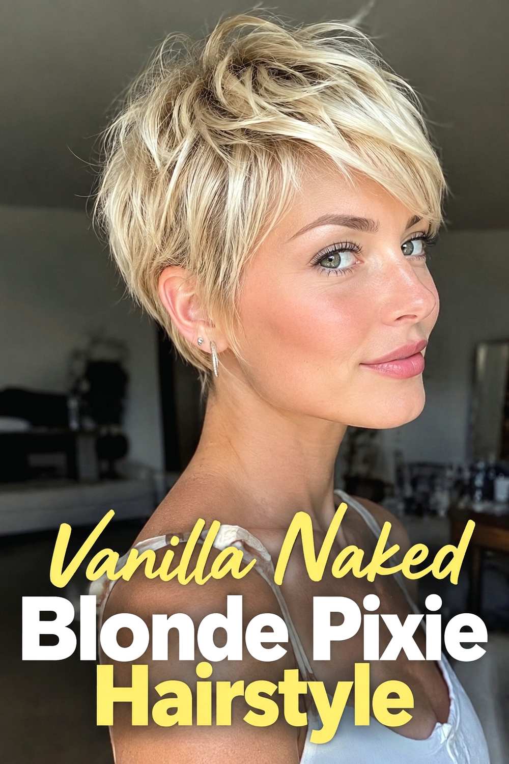 11. Vanilla Naked Blonde Pixie Hairstyle