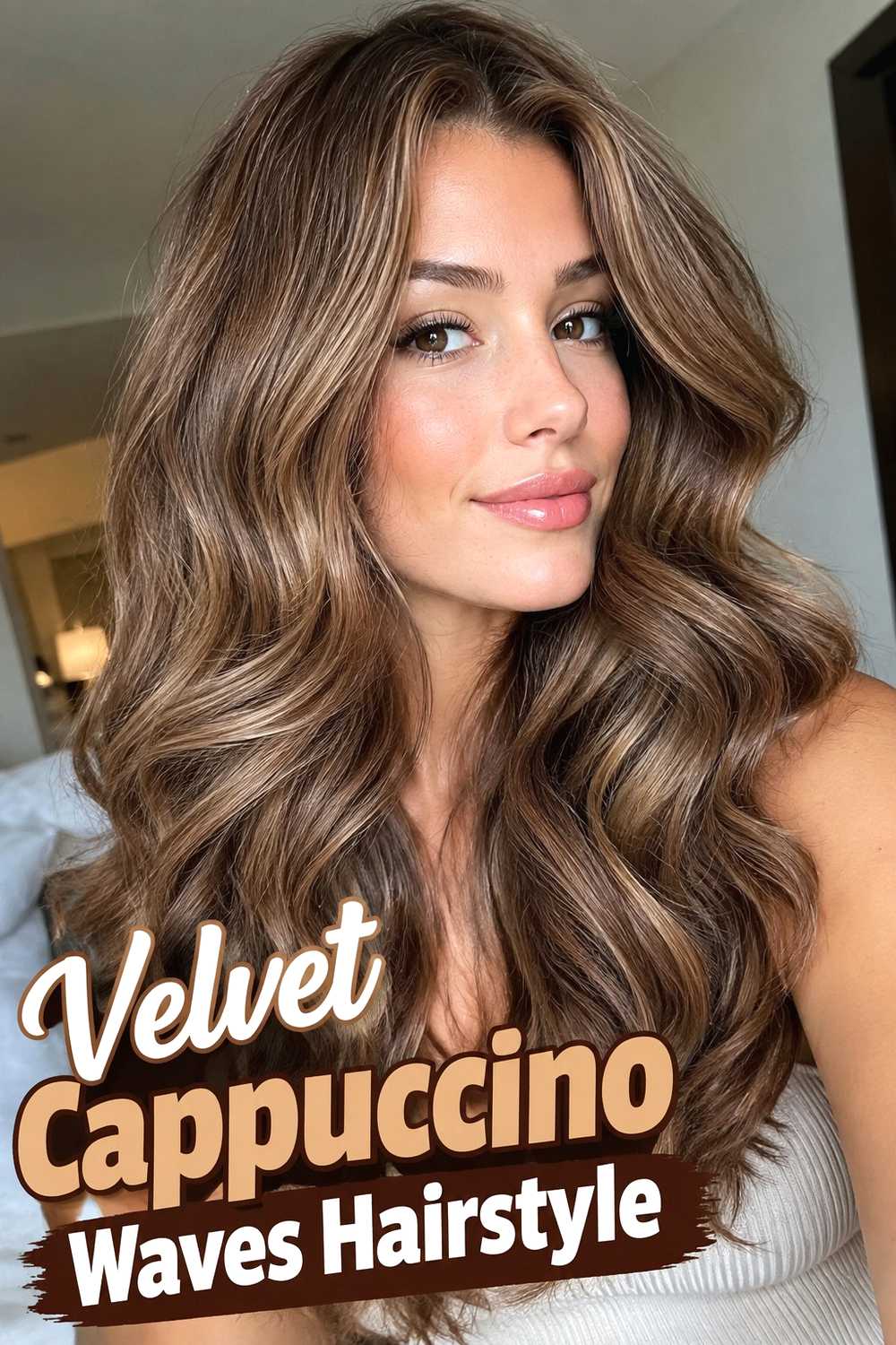 13. Velvet Cappuccino Waves Hairstyle