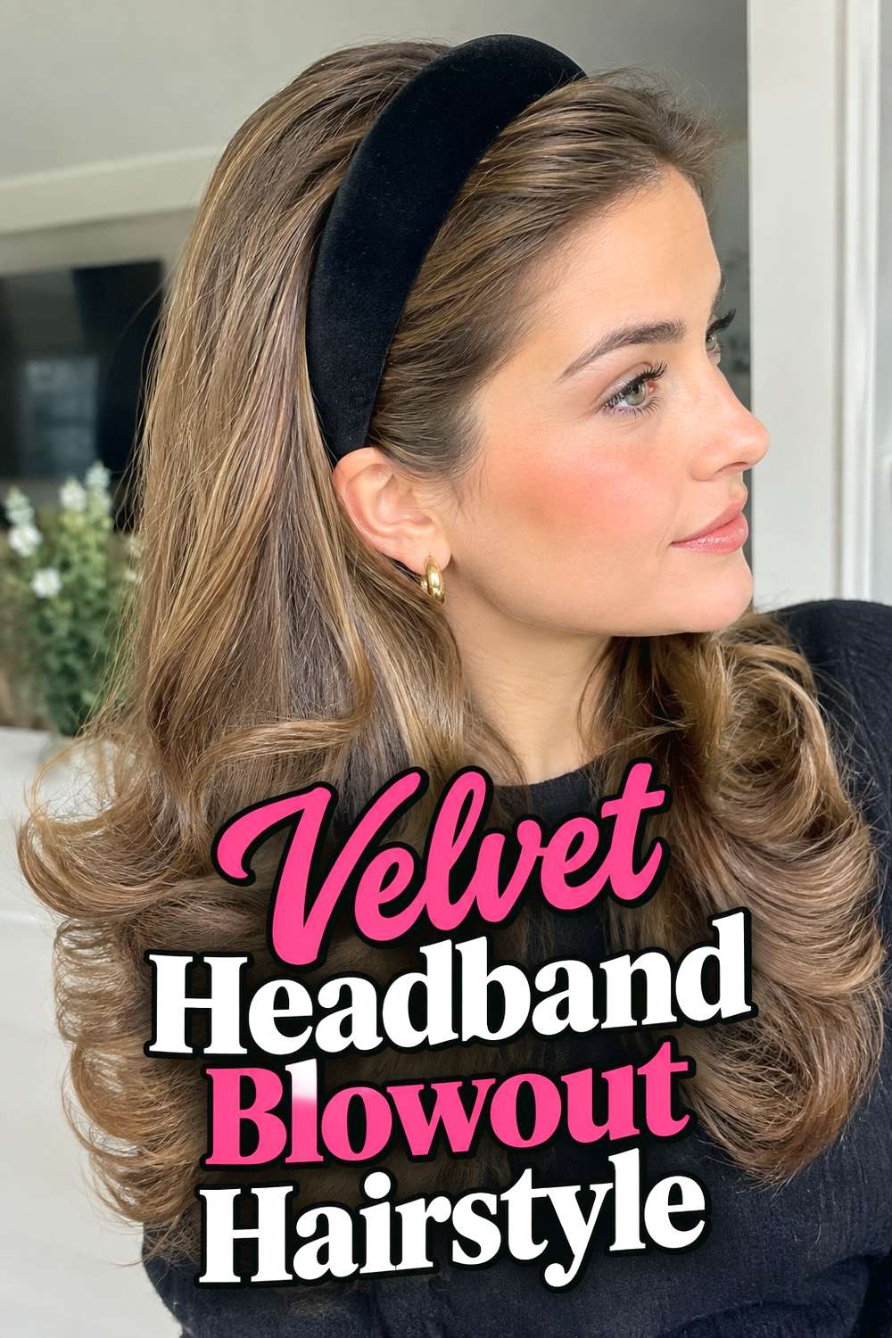 Velvet Headband Blowout Hairstyle