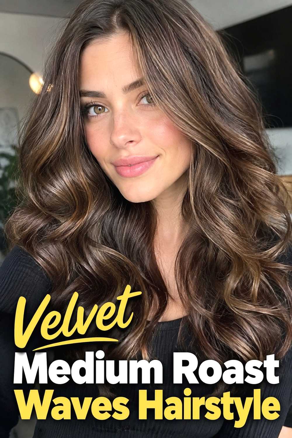 19. Velvet Medium Roast Waves Hairstyle