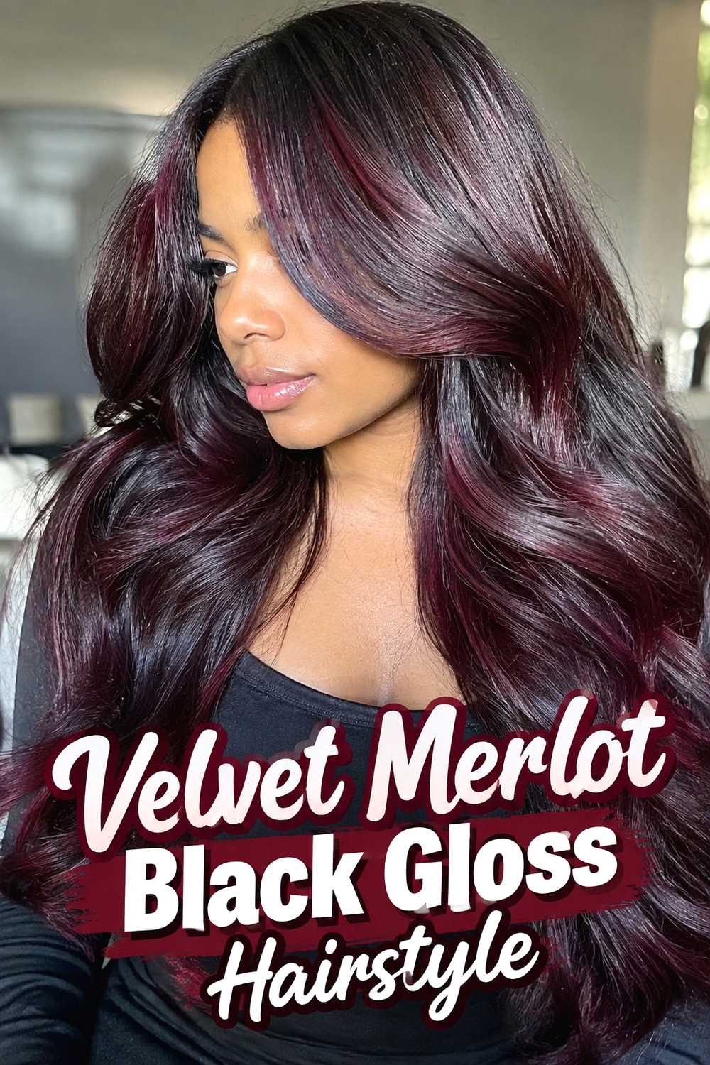 4. Velvet Merlot Black Gloss Hairstyle