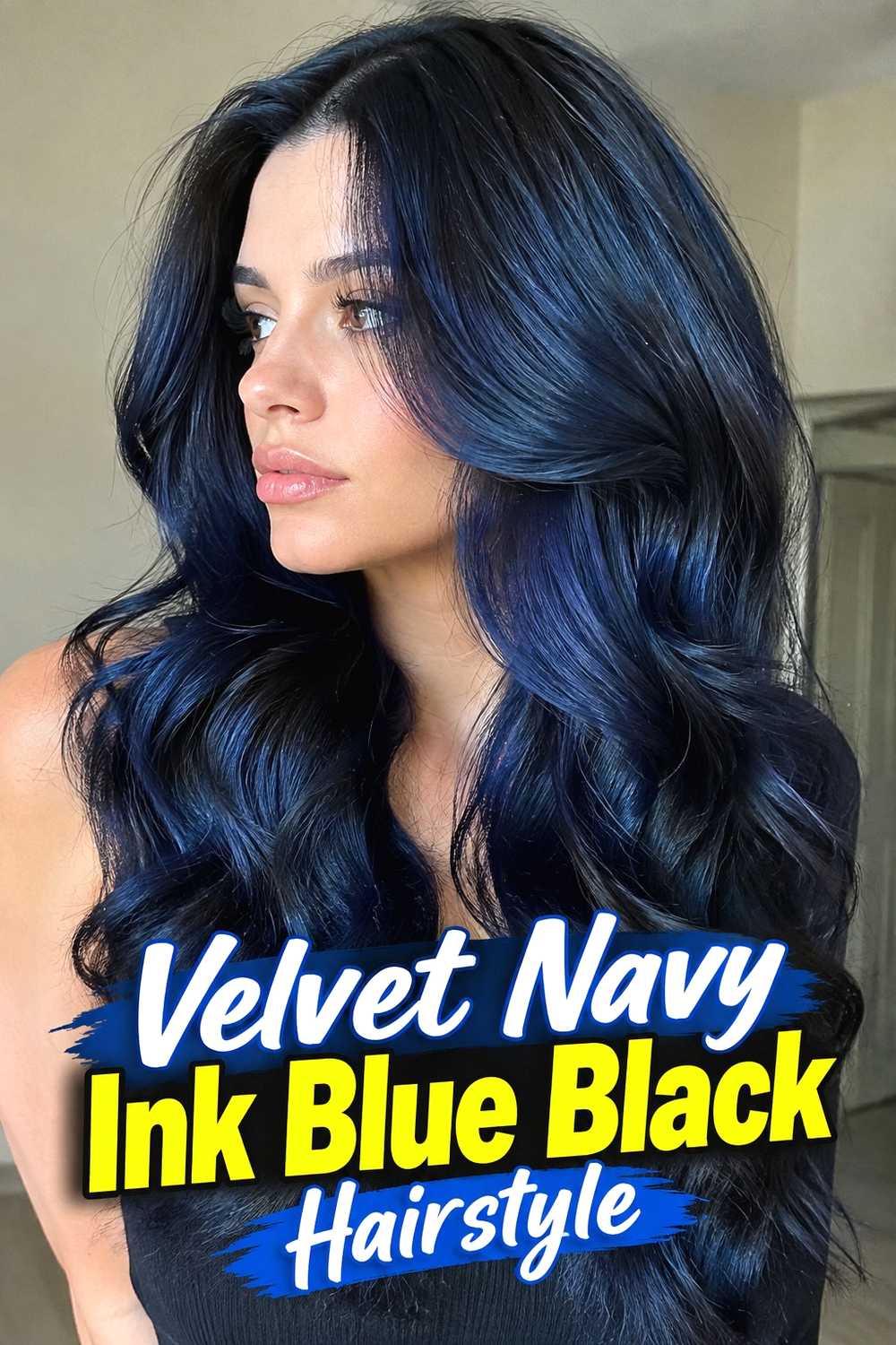 11. Velvet Navy Ink Blue Black Hairstyle