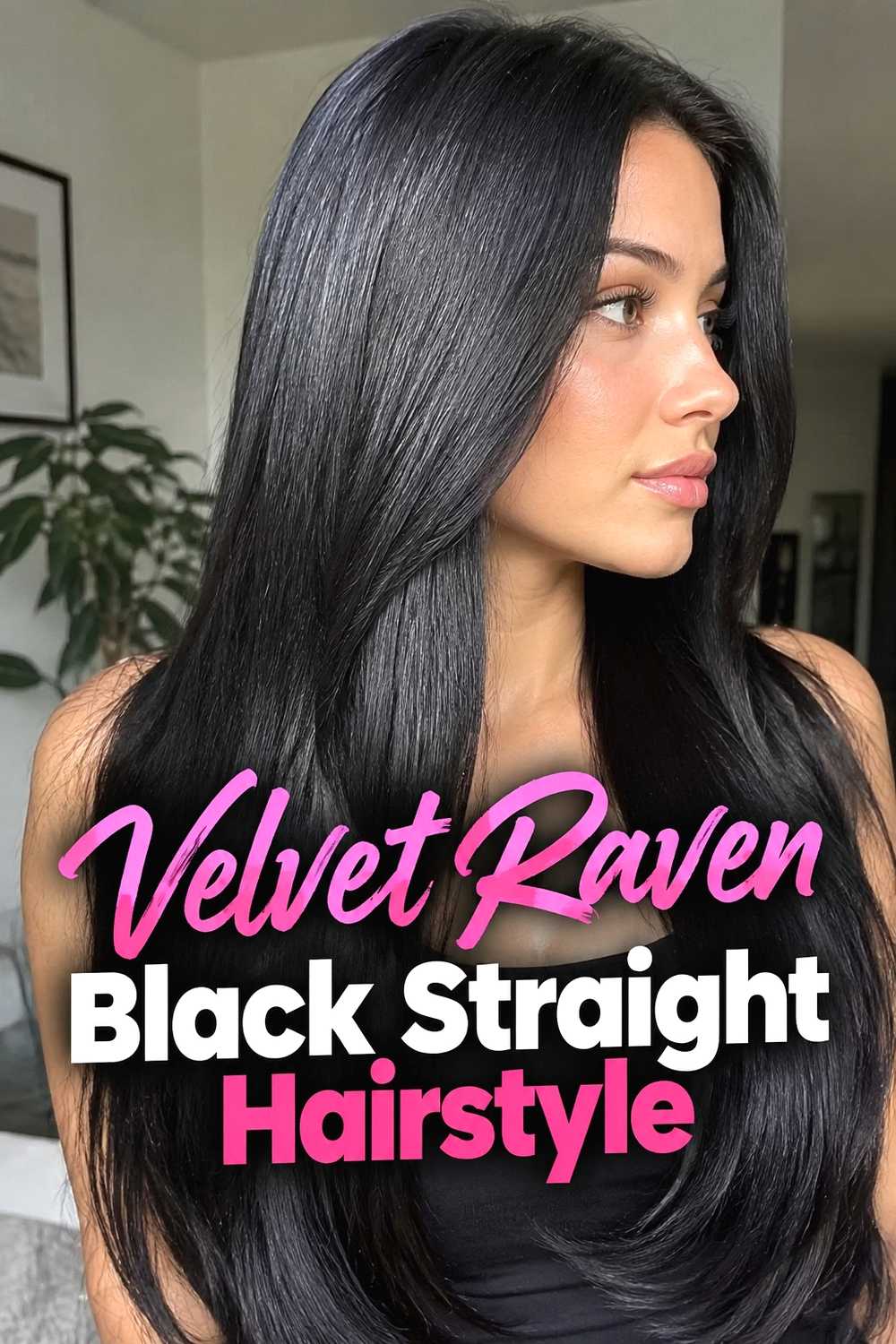 9. Velvet Raven Black Straight Hairstyle