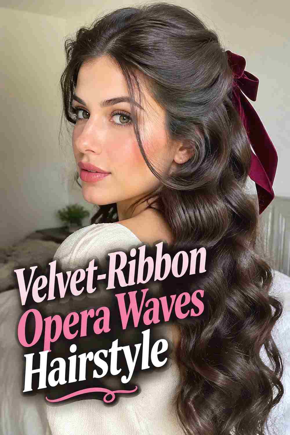 3. Velvet Ribbon Opera Waves Hairstyle