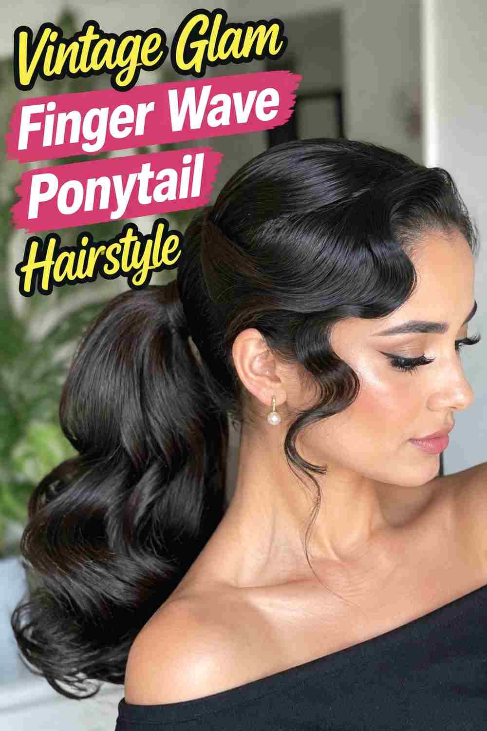 5. Vintage Glam Finger Wave Ponytail Hairstyle