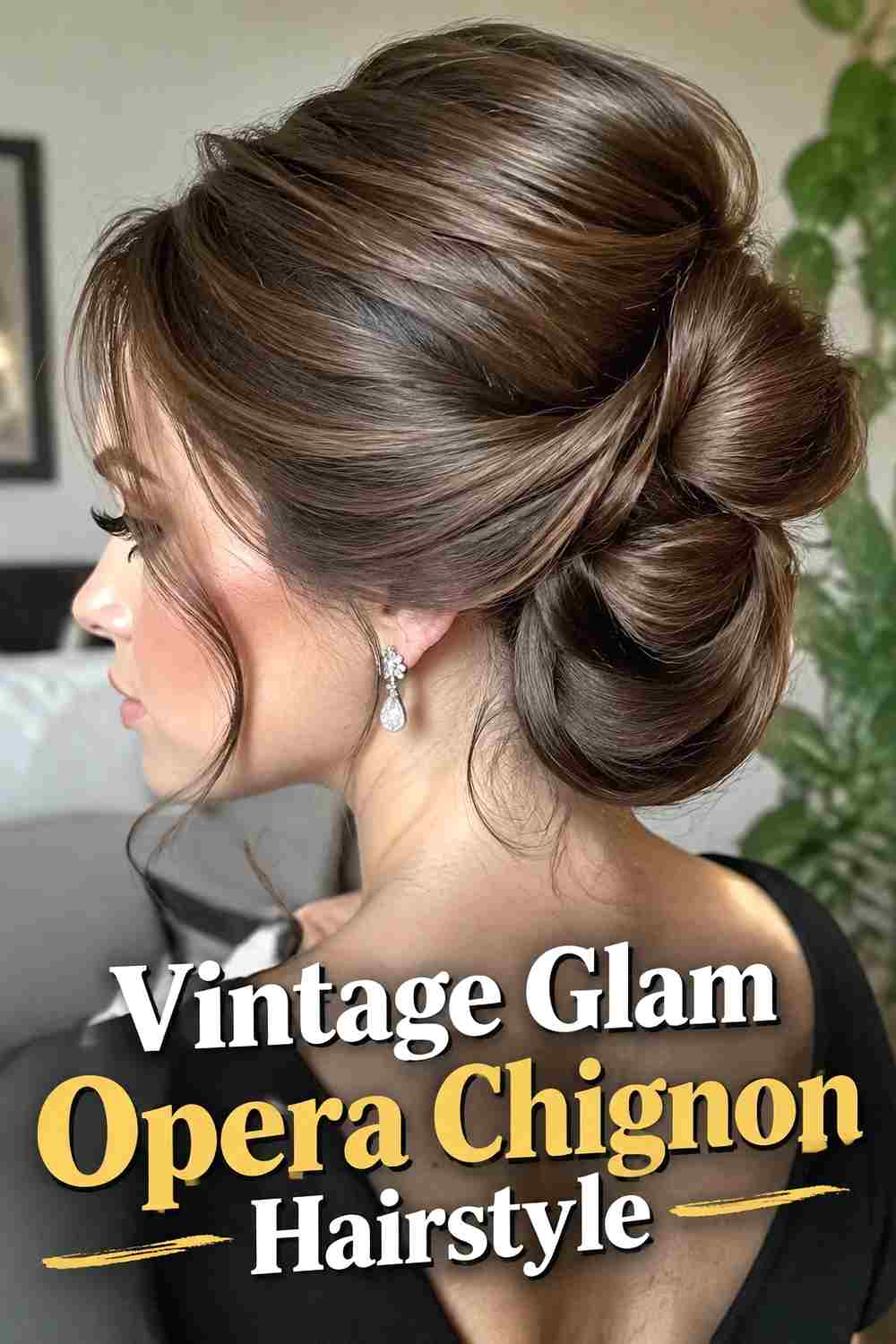13. Vintage Glam Opera Chignon Hairstyle