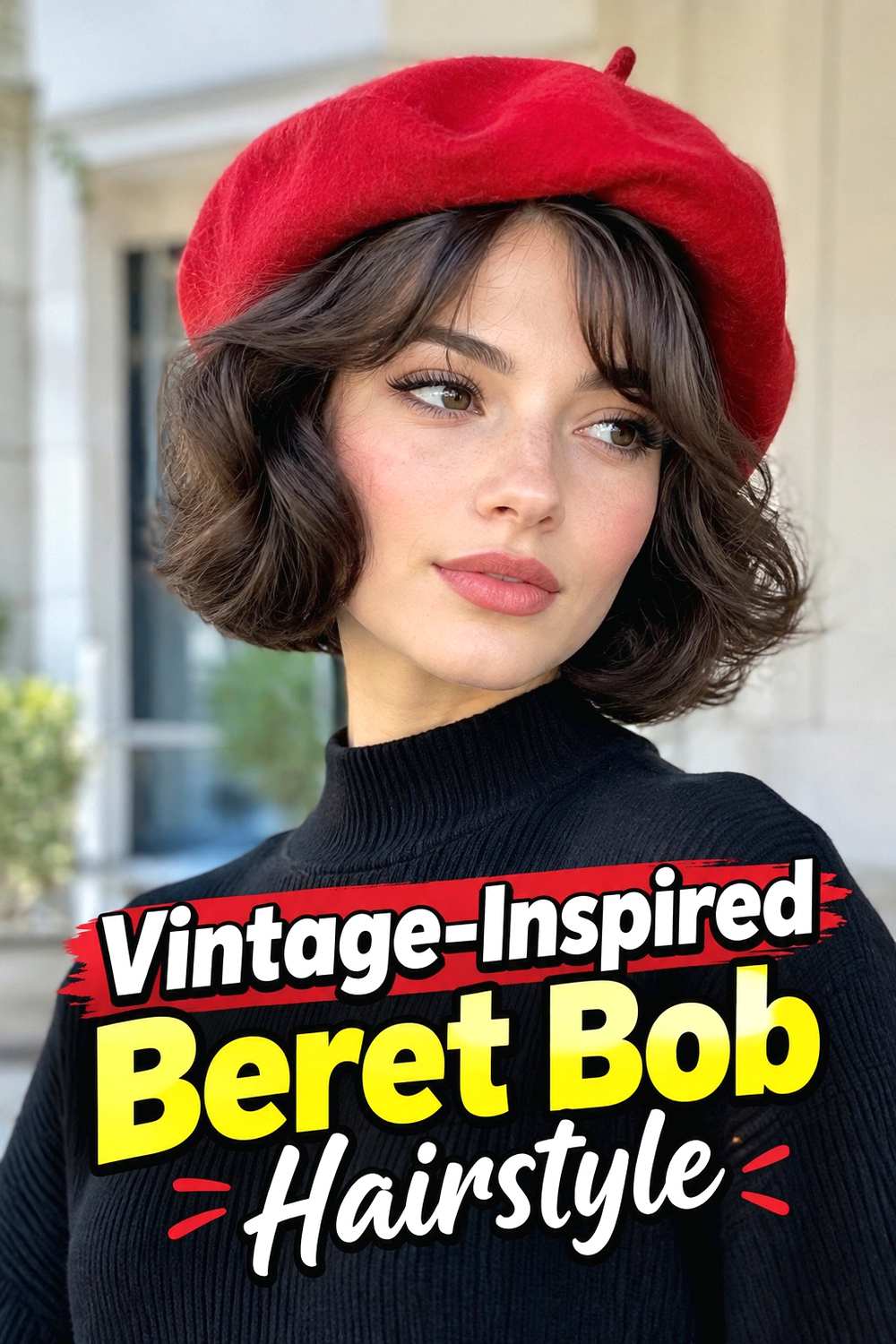 12. Vintage Inspired Beret Bob Hairstyle