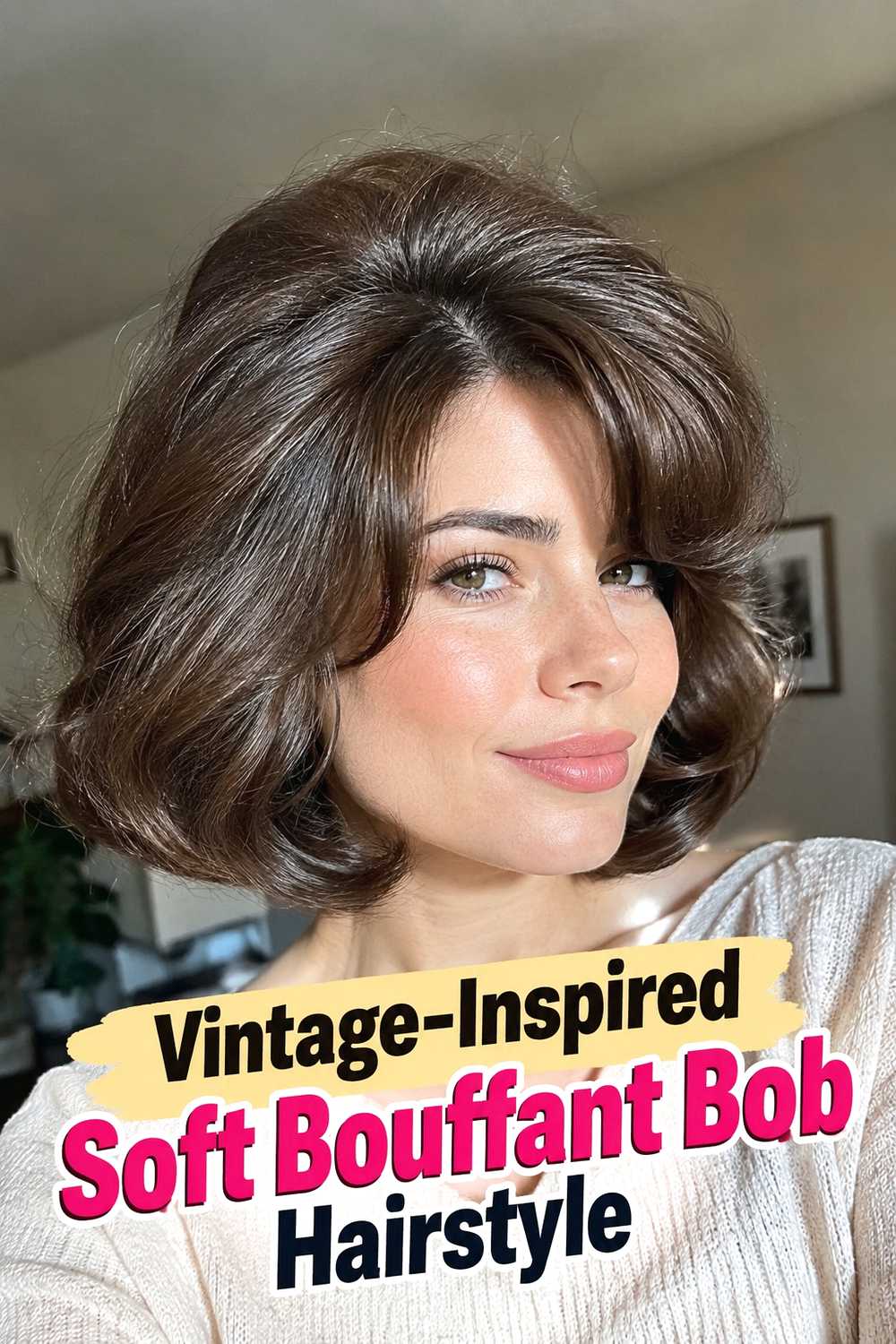 14. Vintage Inspired Soft Bouffant Bob Hairstyle