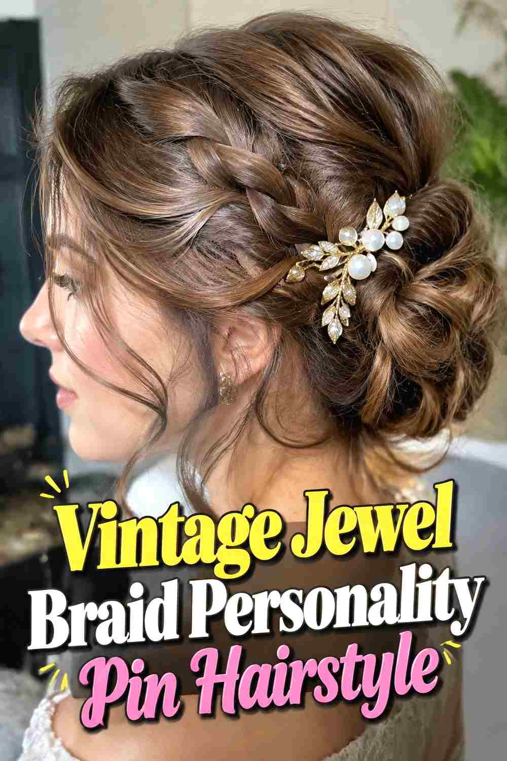 13. Vintage Jewel Braid Personality Pin Hairstyle