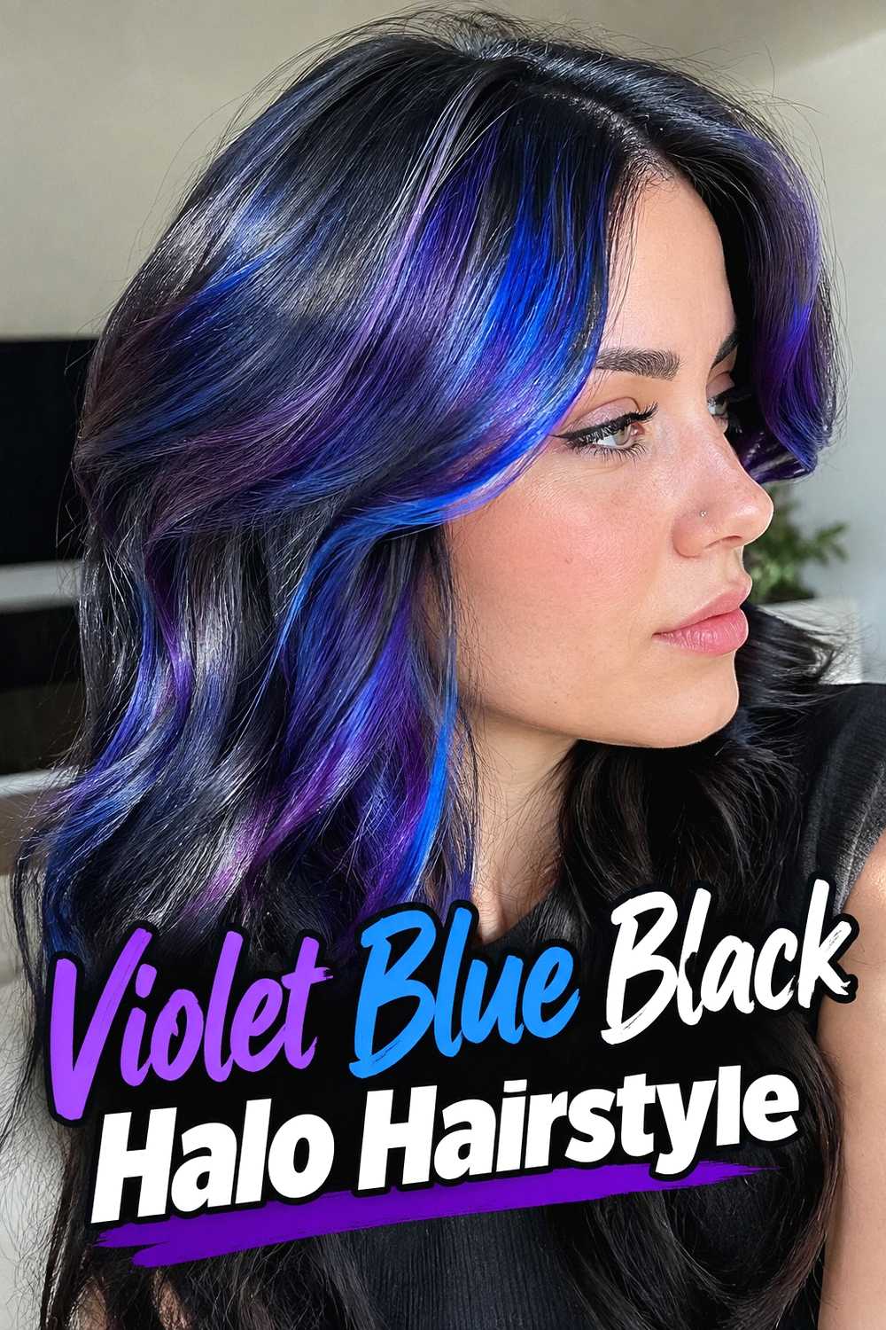 11. Violet Blue Black Halo Hairstyle