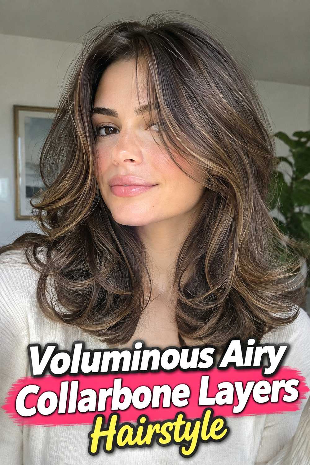 4. Voluminous Airy Collarbone Layers Hairstyle