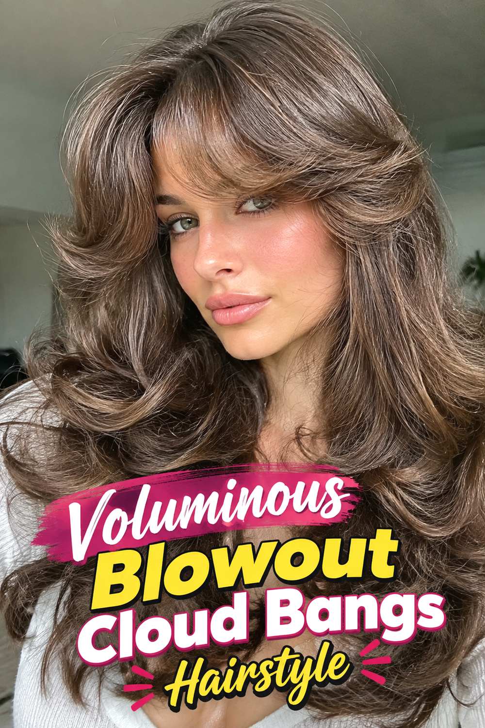 Voluminous Blowout Cloud Bangs Hairstyle