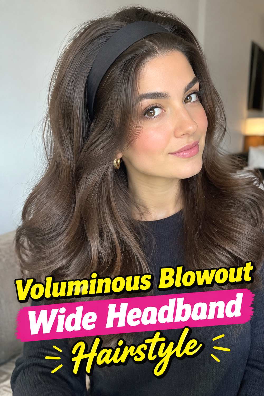 Voluminous Blowout Wide Headband Hairstyle