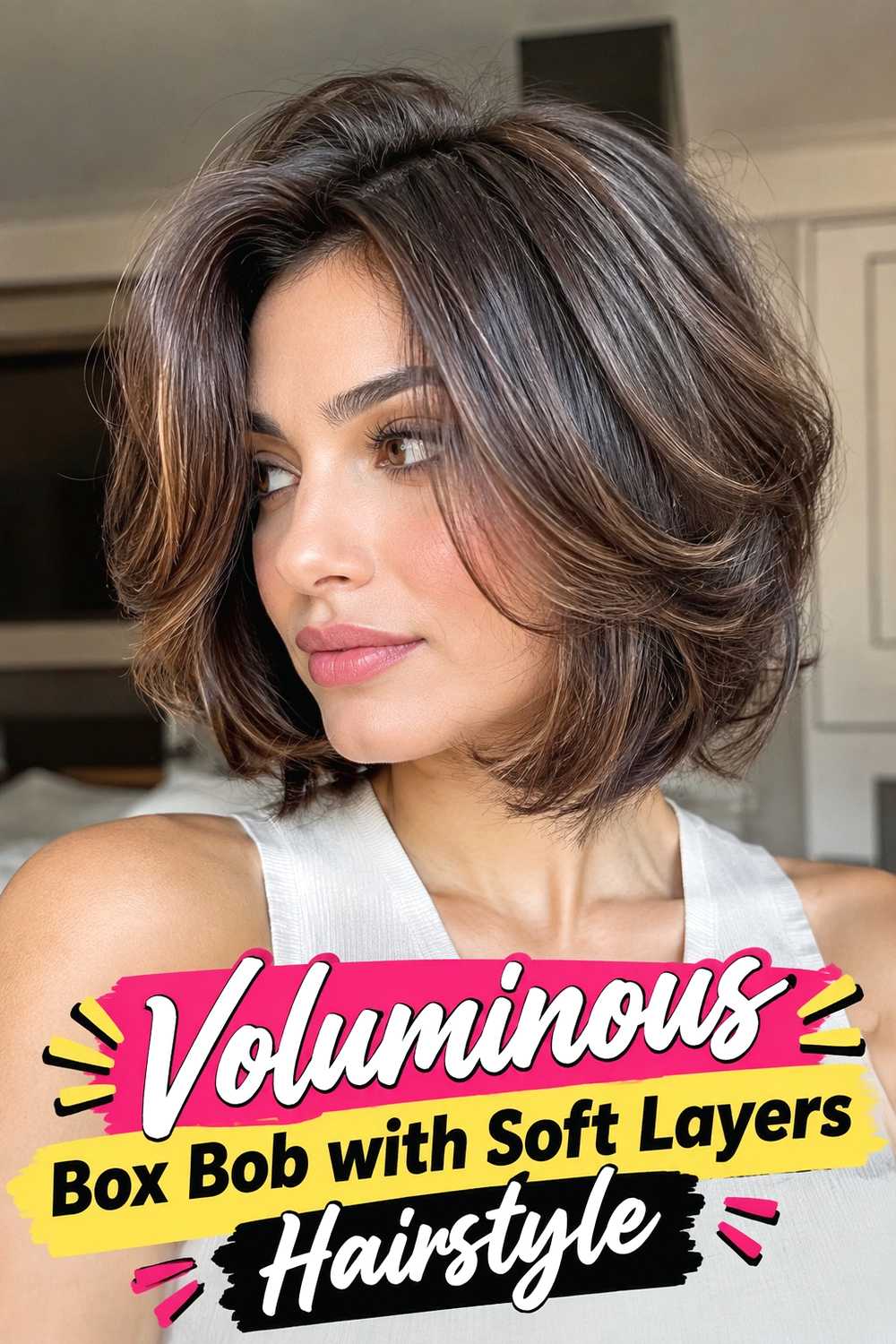 12. Voluminous Box Bob With Soft Layers Hairstyle
