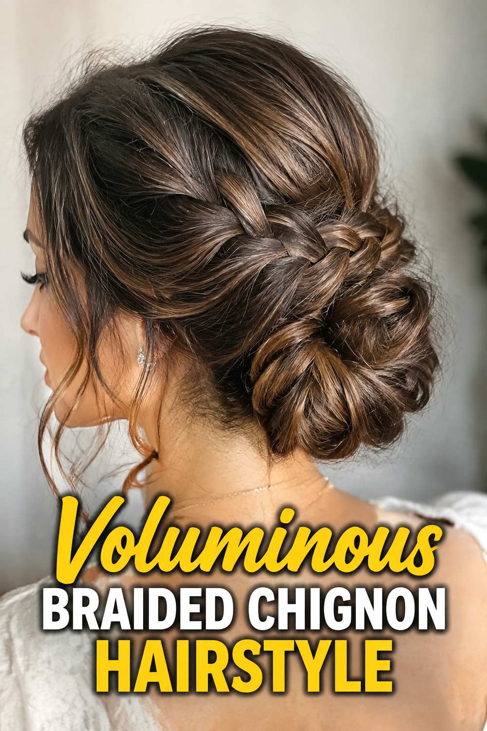 Voluminous Braided Chignon Hairstyle