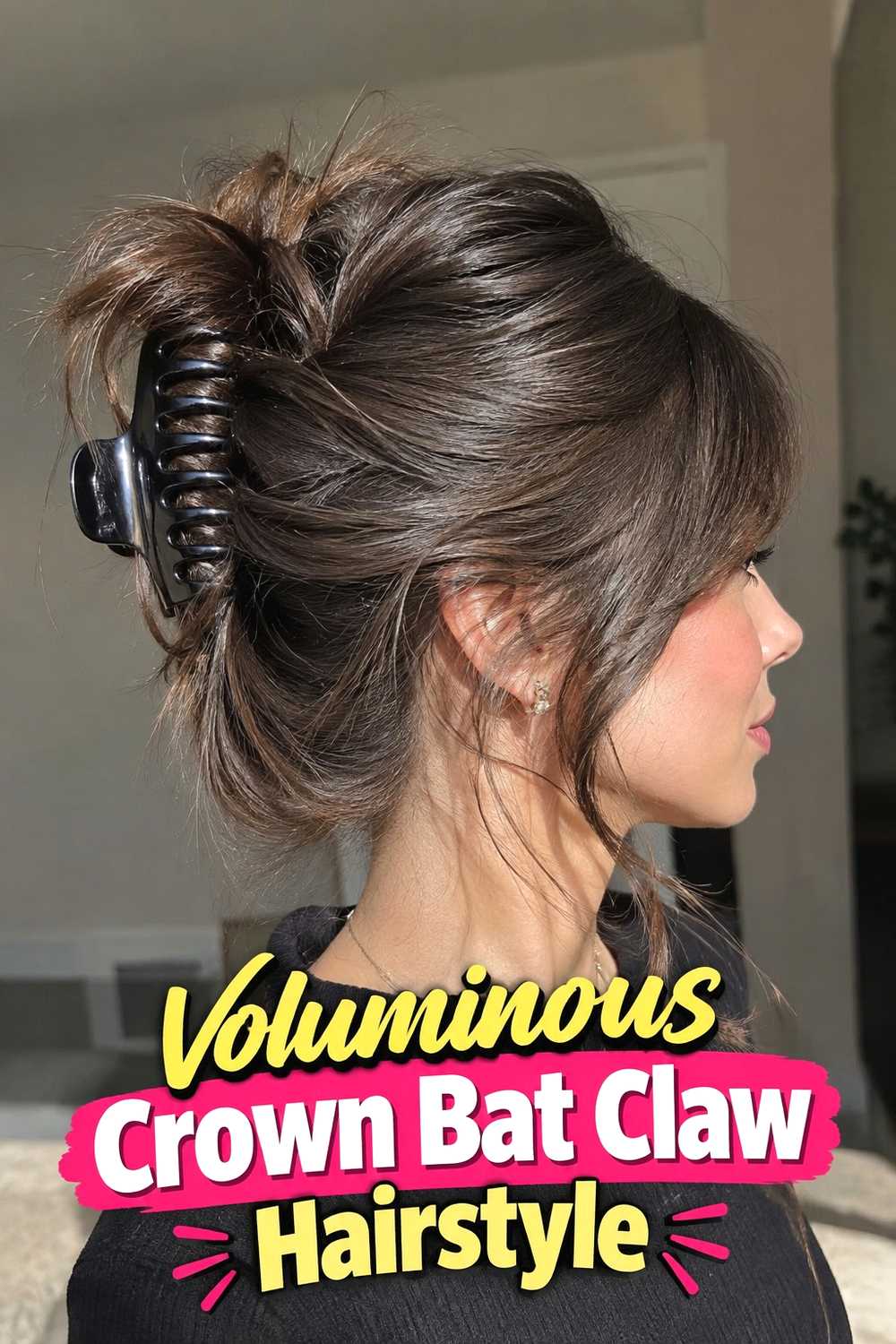 13. Voluminous Crown Bat Claw Hairstyle