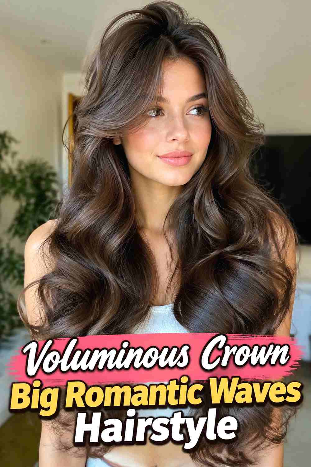 9. Voluminous Crown Big Romantic Waves Hairstyle
