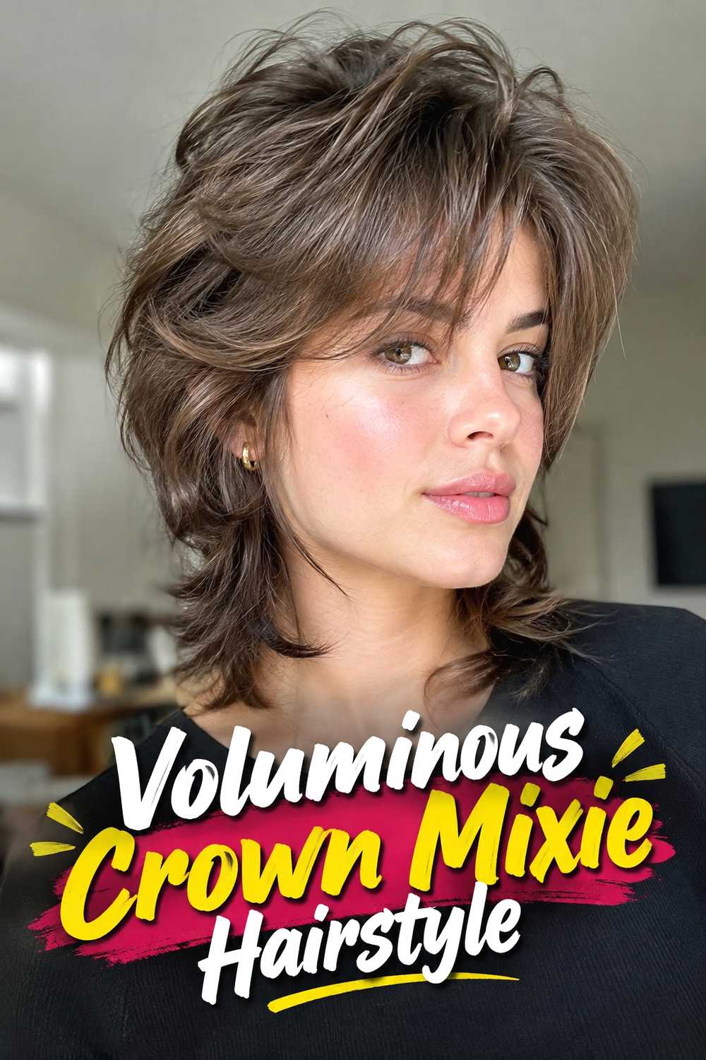 7. Voluminous Crown Mixie Hairstyle