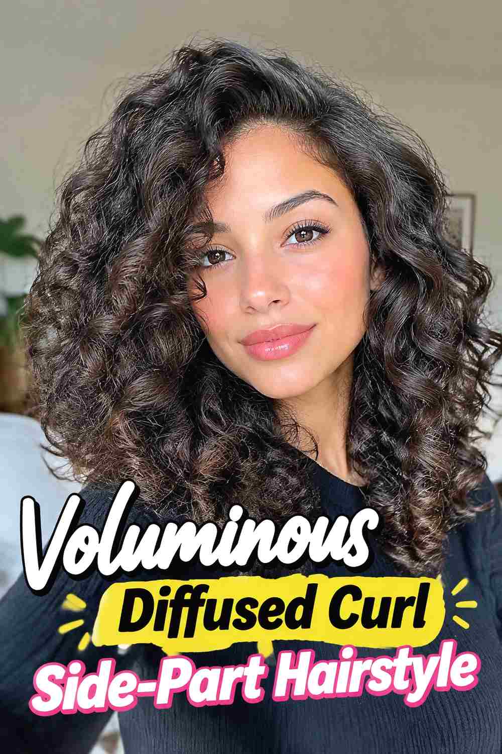 3. Voluminous Diffused Curl Side Part Hairstyle
