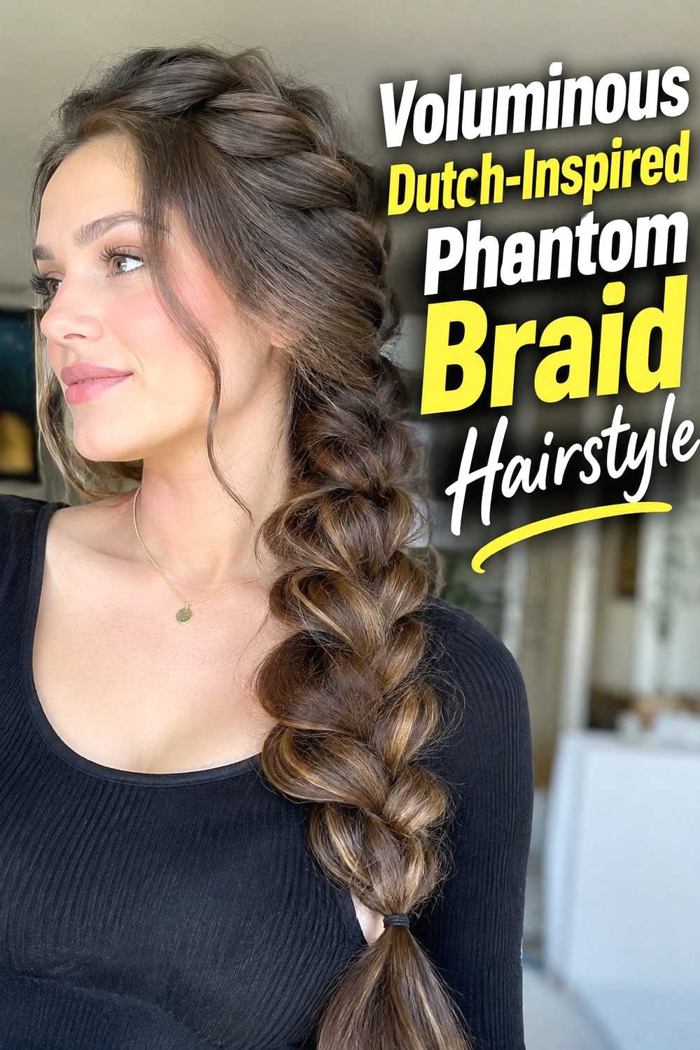 13. Voluminous Dutch Inspired Phantom Braid Hairstyle