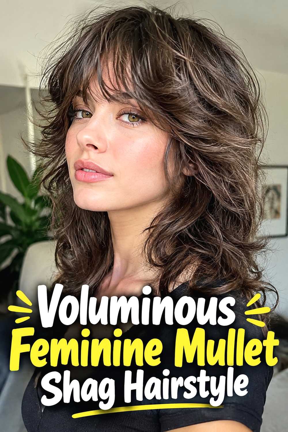 8. Voluminous Feminine Mullet Shag Hairstyle