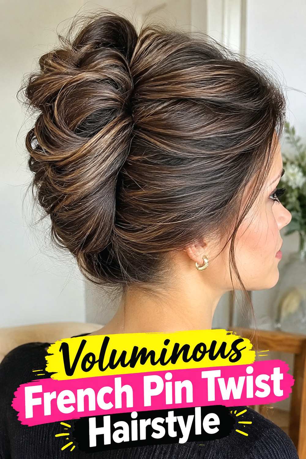 Voluminous French Pin Twist Hairstyle