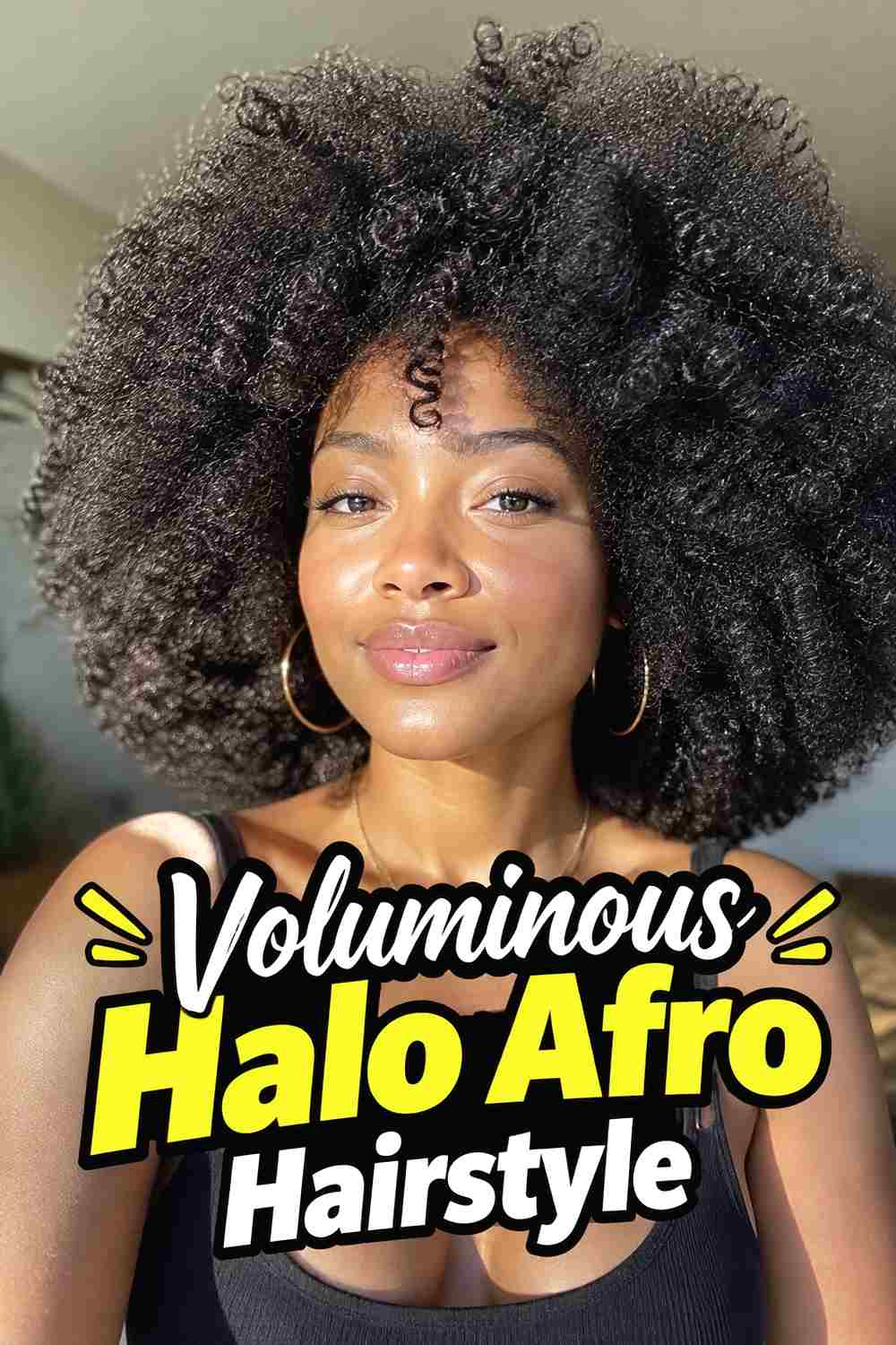 9. Voluminous Halo Afro Hairstyle