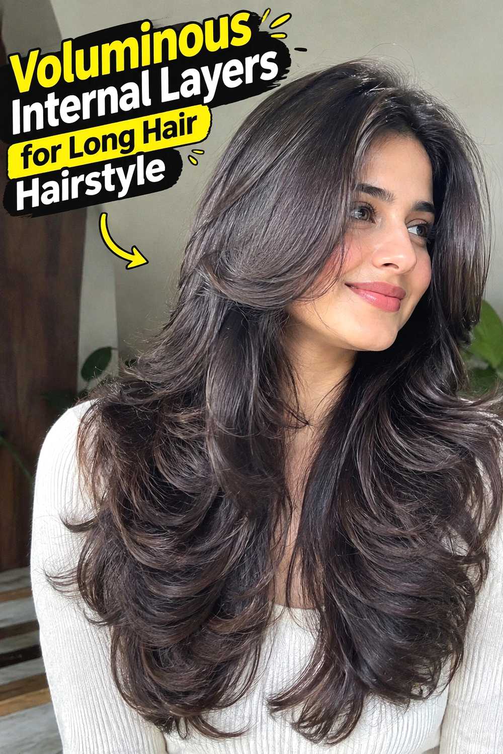 6. Voluminous Internal Layers For Long Hair Hairstyle