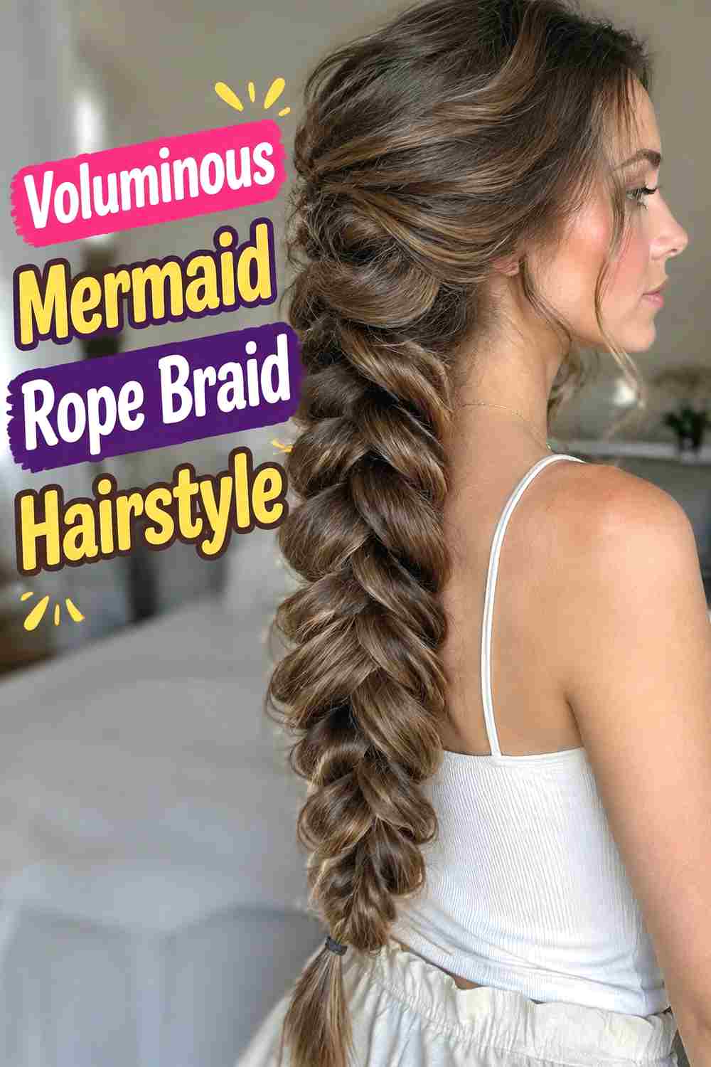 5. Voluminous Mermaid Rope Braid Hairstyle