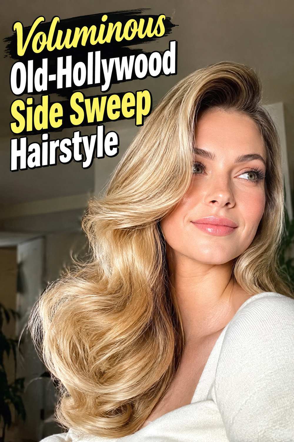 Voluminous Old-Hollywood Side Sweep Hairstyle