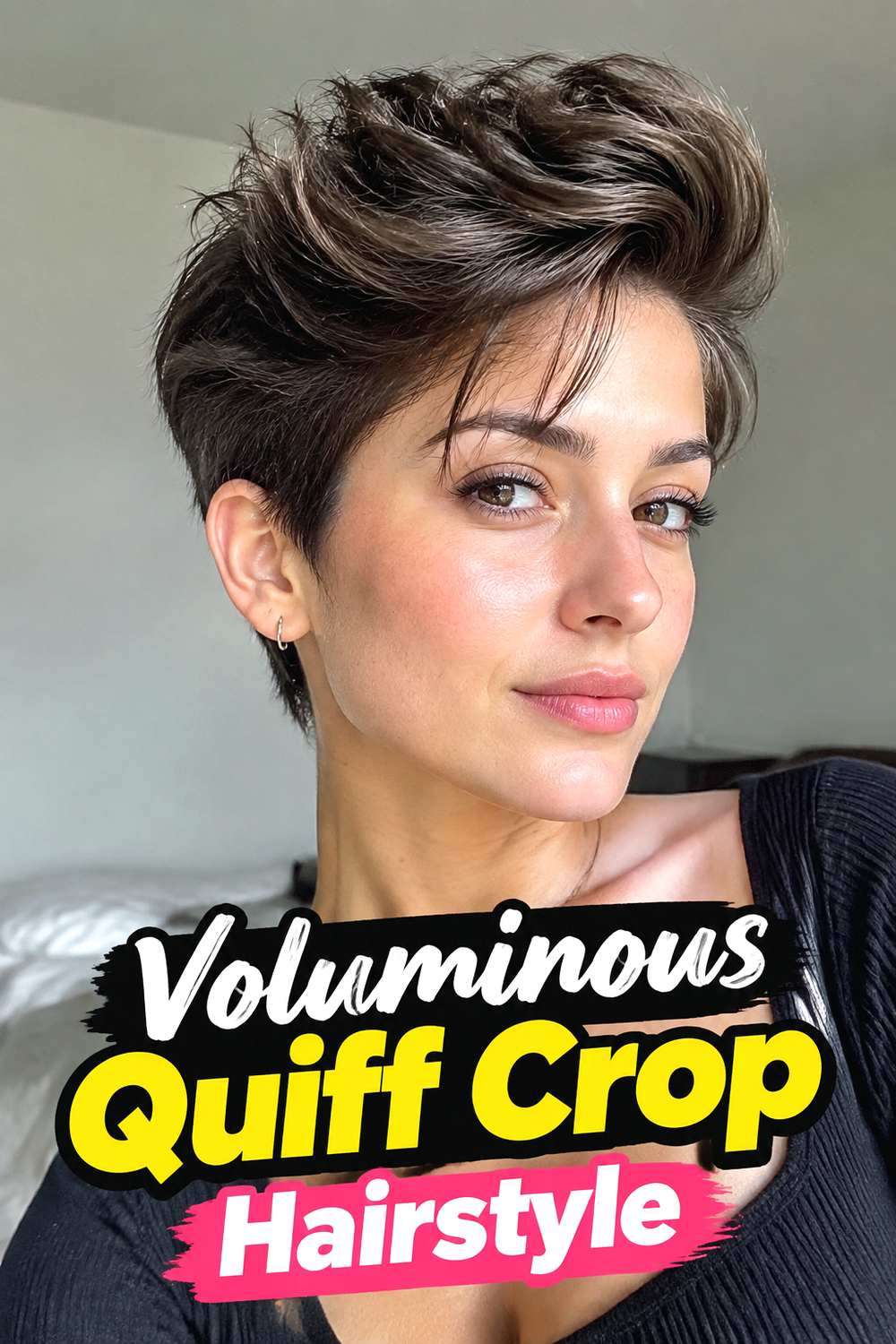 Voluminous Quiff Crop Hairstyle