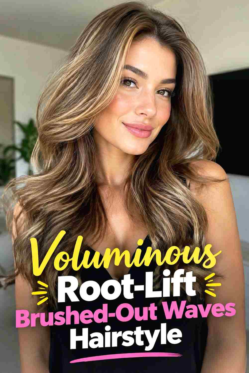 6. Voluminous Root Lift Brushed Out Waves Hairstyle