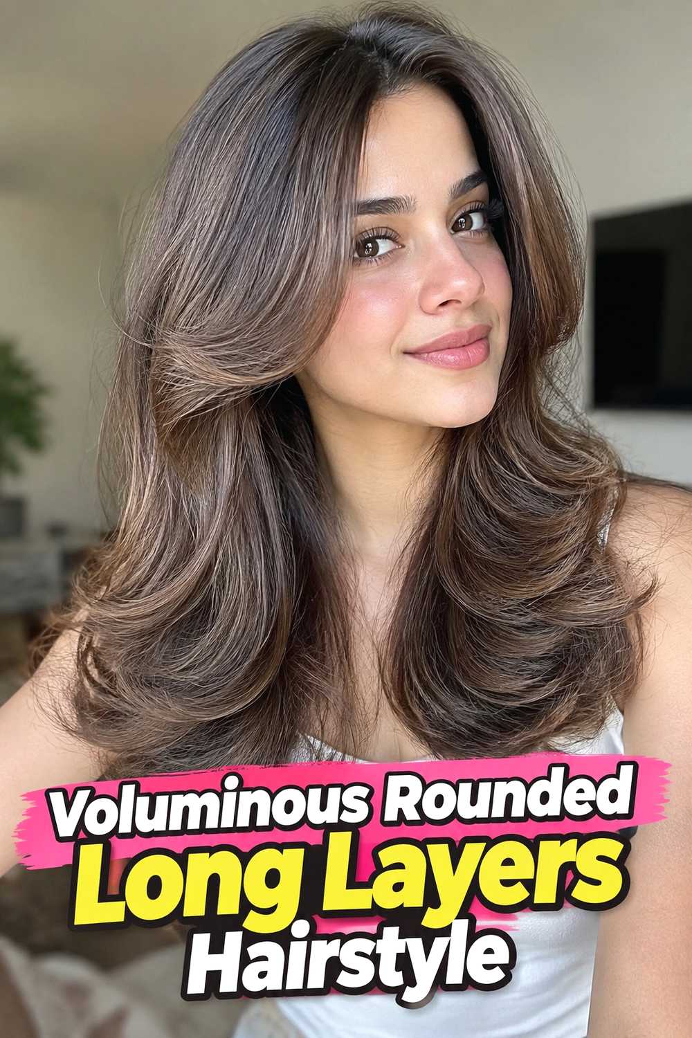 3. Voluminous Rounded Long Layers Hairstyle