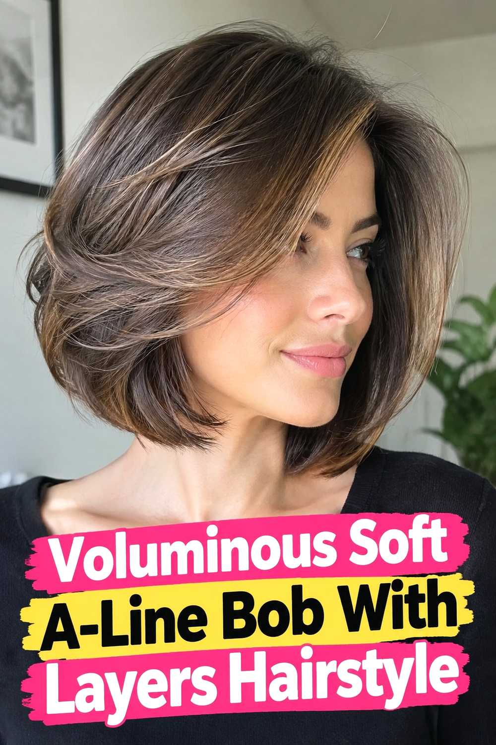 12. Voluminous Soft A Line Bob With Layers Hairstyle