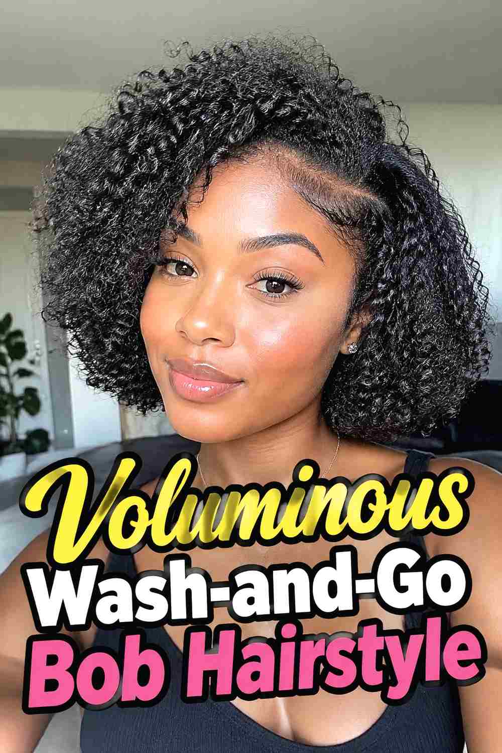 12. Voluminous Wash And Go Bob Hairstyle