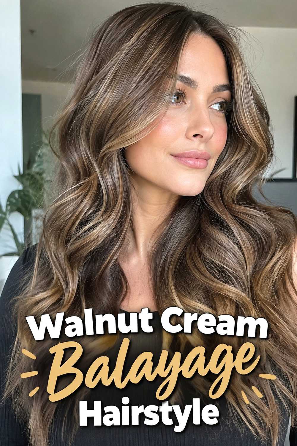 2. Walnut Cream Balayage Hairstyle
